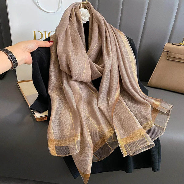 Sheen Organza Scarves - Chestnut